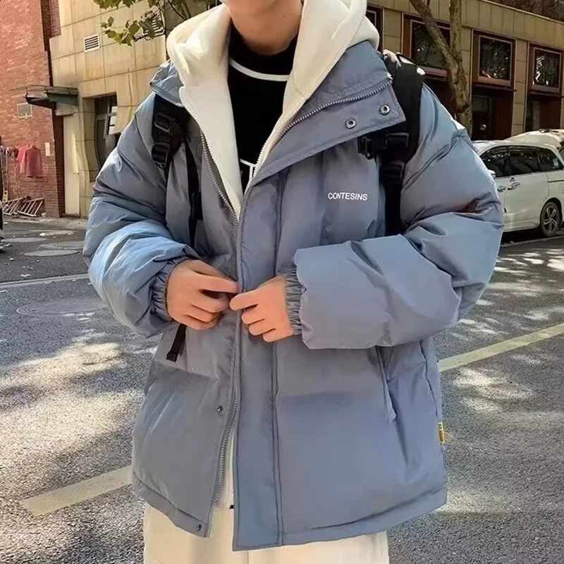 Mens hooded cotton apron jacket for autumn and winter loose fit suitable casual fantasy twopiece coat 240822