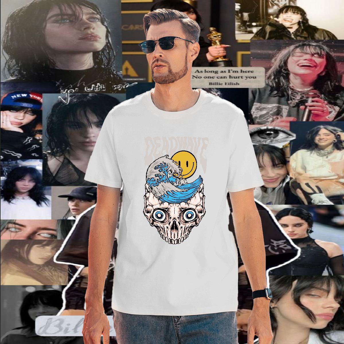 Popular T-Shirts 230g 100% Cotton skull Hip Hop DIY Anime Breathable Short Sleeve Couples T Shirts 2024 DIY Tshirts