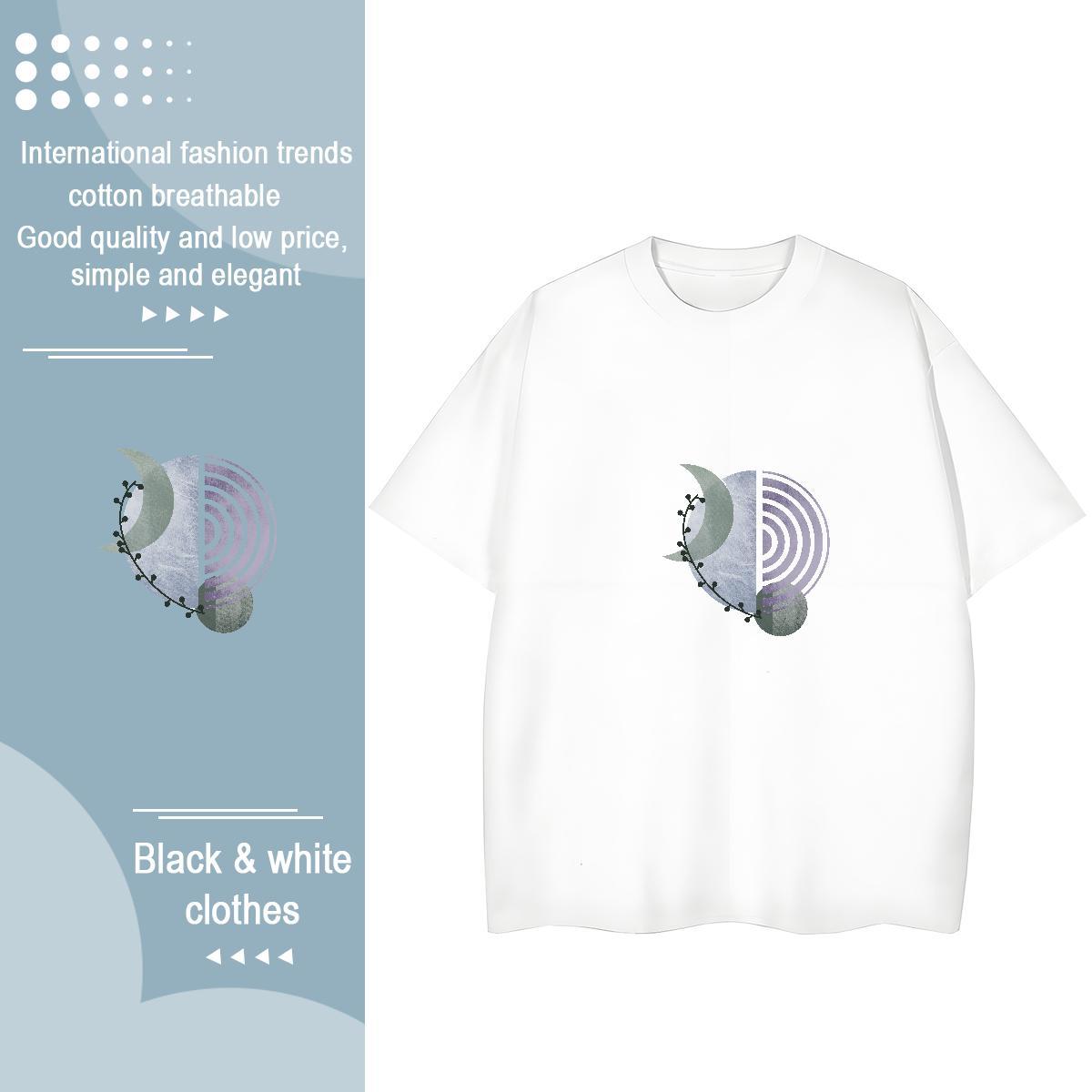 5A Woman Tshirt 100% Cotton 230g painting Street Womens T Shirts Breathable Short Sleeve Custom Cartoon Tops Tees