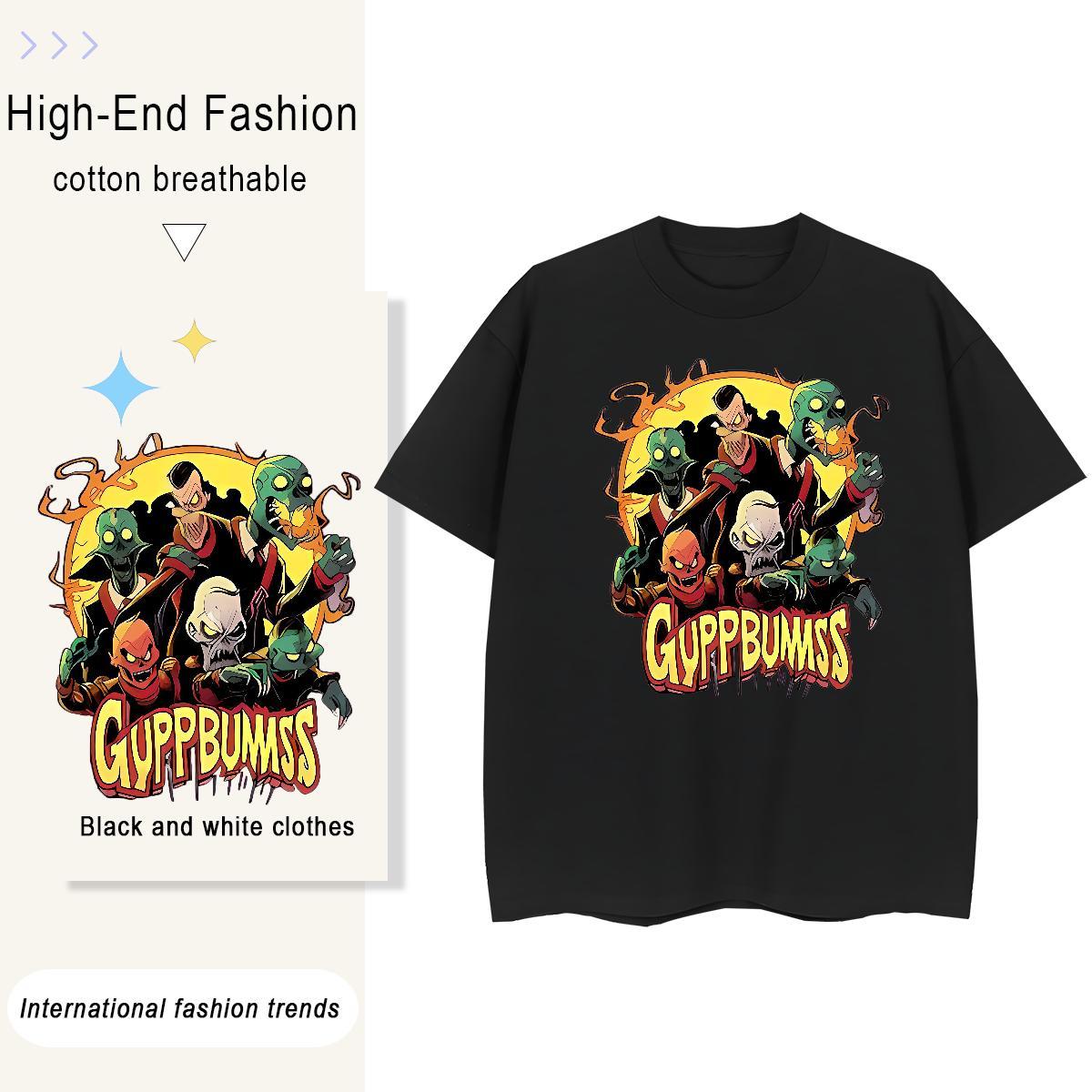 Loose Tshirt for Man Woman 230g 100% Cotton Terror High Street Hip Hop T shirt Comfortable Customized Tops Tees