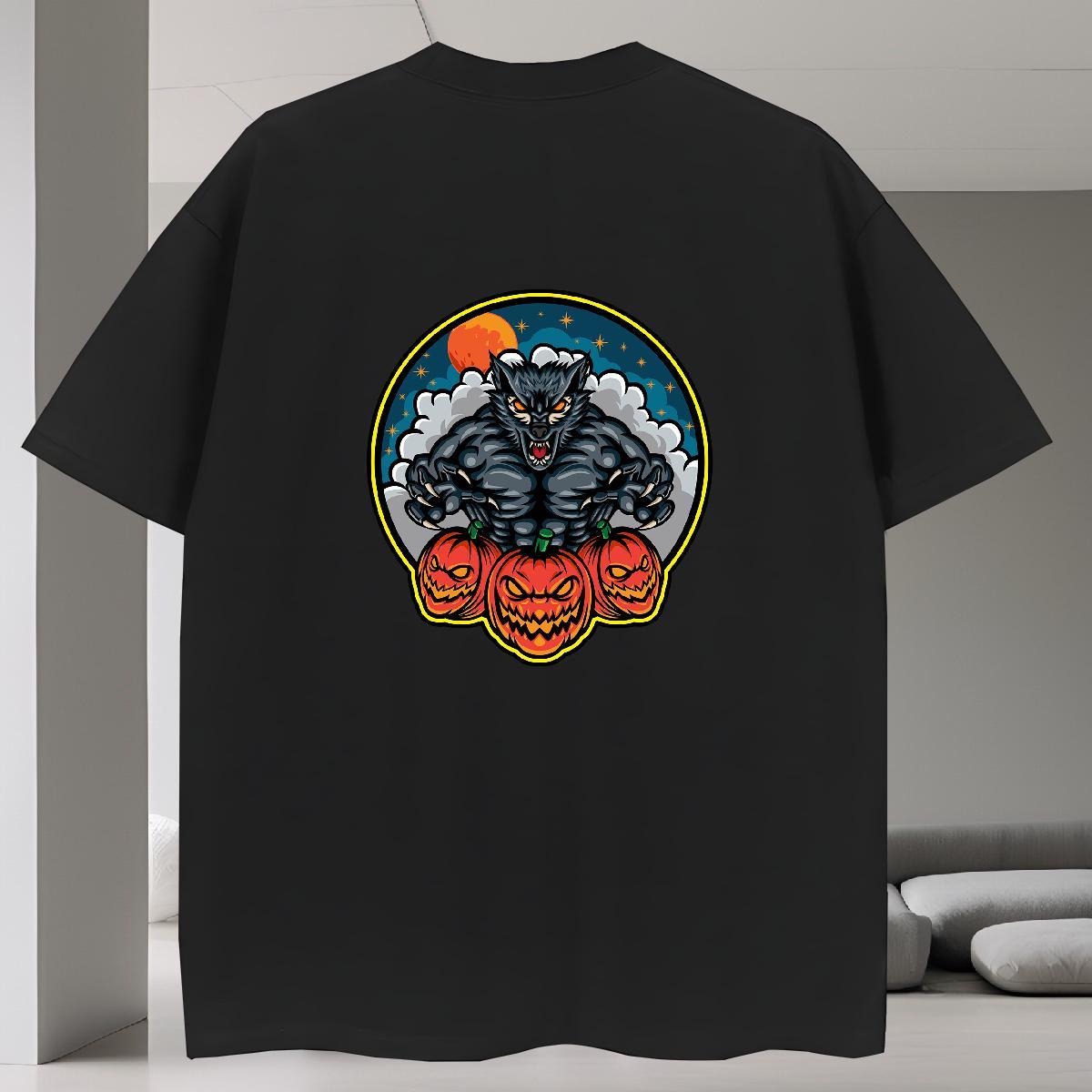Soft T Shirts Men 230g Cotton skull Street Casual Customized Print Short Sleeve O-Neck Men Tshirts 2024 DIY Top Tees