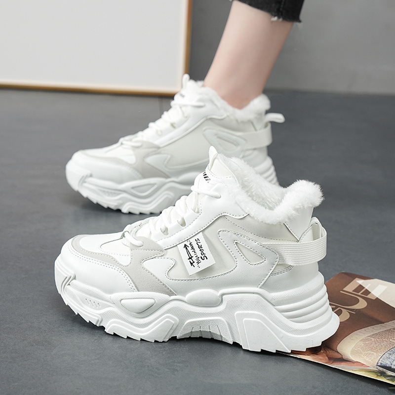 Ddmysports Igh Top For Women New Autumn And Winter Cotton Korean Version Versatile Dad Sports Casual S Shoes With Fleece OUTDOOR