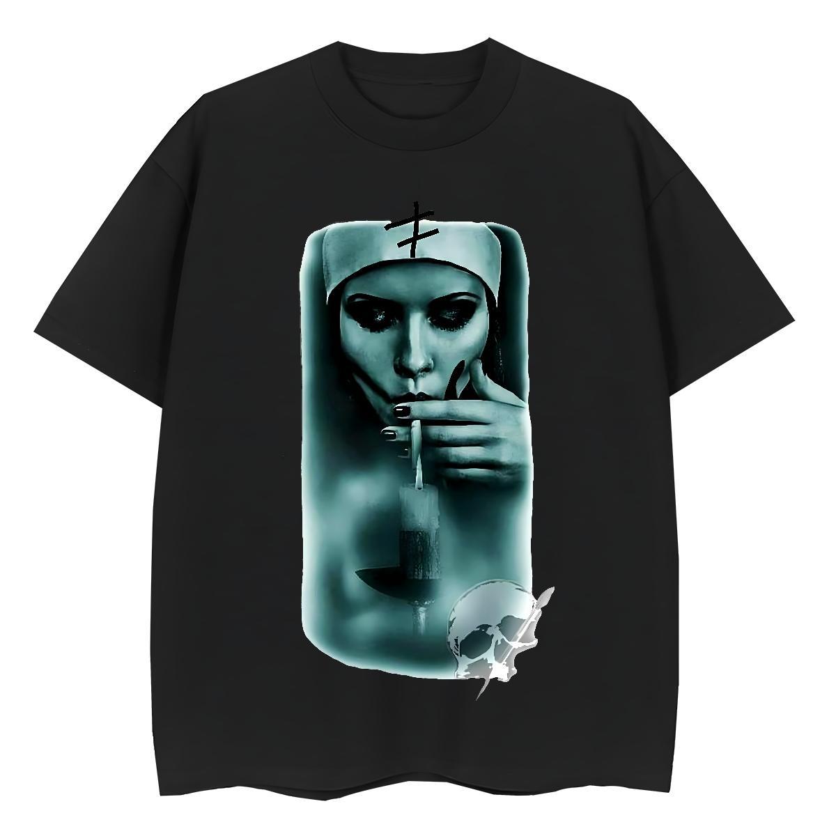 Loose Women Tees 230g Pure Cotton nun Sport Womens T Shirts Breathable Crew Neck Graphic Clothings
