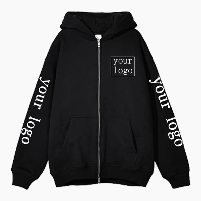 Custom Zip Up Hoodies Men Women Personalized Printed Sweatshirt n Your Own /Pattern Y2K Streetwear Zipper Jacket Coats 240823