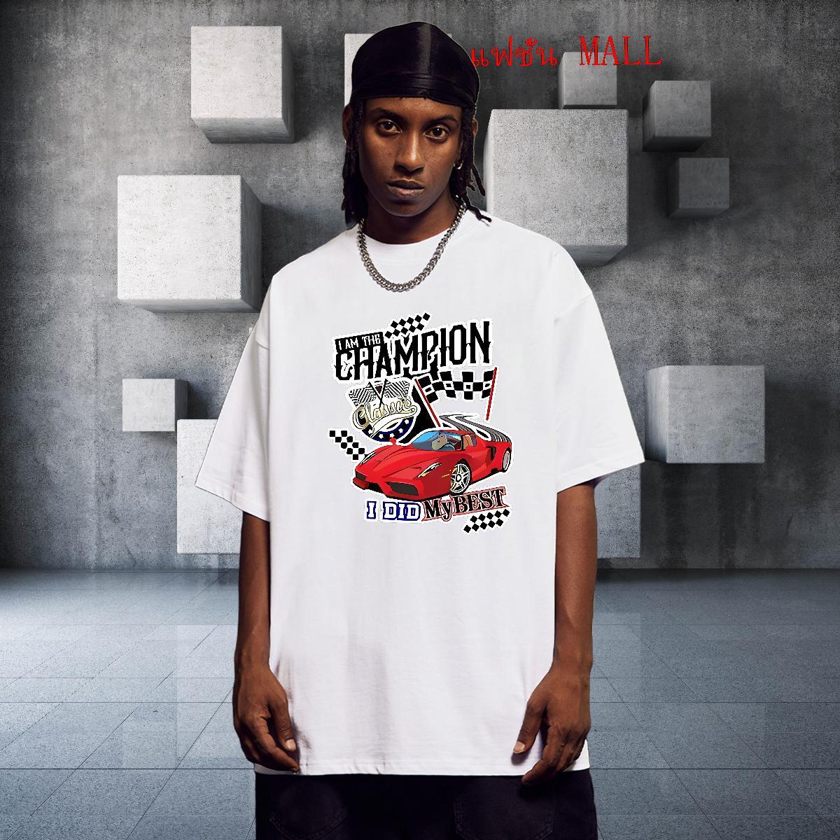 Soft Mens T Shirts 230g Pure Cotton car Sports Casual Plus Size Cartoon Breathable Crew Neck Men Tshirts Stylist Tees