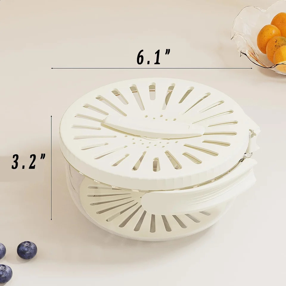 Fruit Washing Bowl Drain Basket Collapsible Handle Portable Basin Rotary Switch Kitchen Colander Bowl Set for Fruit Vegetable 240823