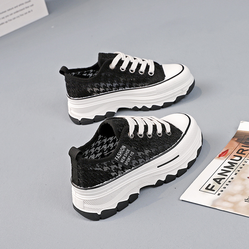 Ddmysports Thick Soled Sponge Cake Canvas For Women S Summer New Niche Design Breathable And Versatile Casual Small Whiteboard Shoes OUTDOOR