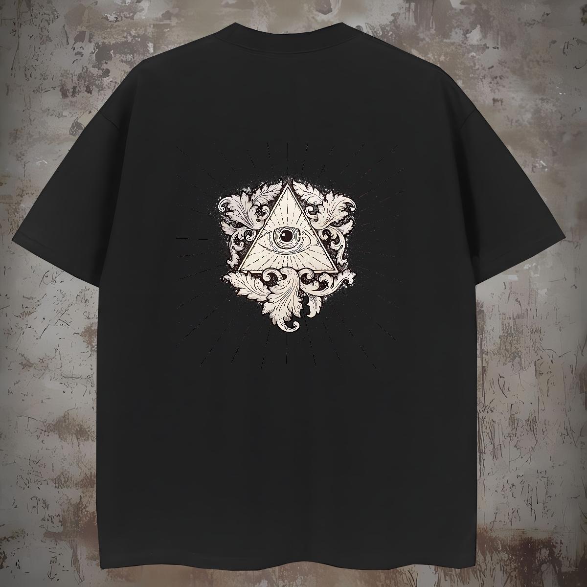 Unisex T Shirt For Man 230g Cotton eye of the devil Casual Beach Customized Print Crew Neck Mens Tshirts DIY Customized Tees Shirts
