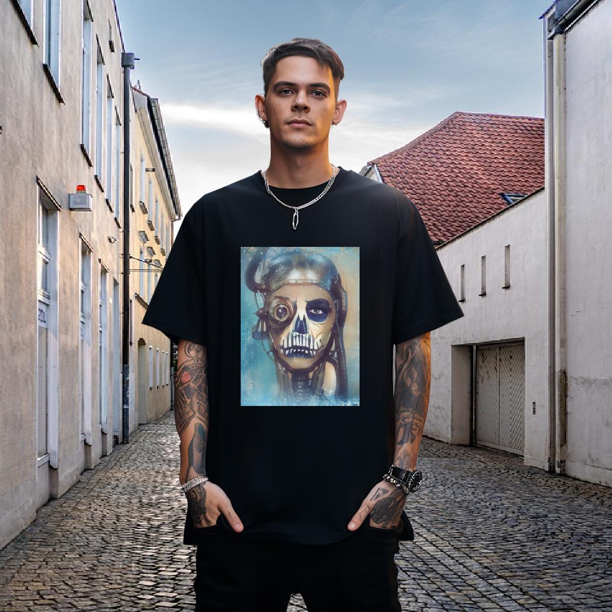 Cool T-Shirts for Men 100% Cotton 230g skull Casual Customized O Neck Short Sleeves Mens Tshirts New Arrival Polos