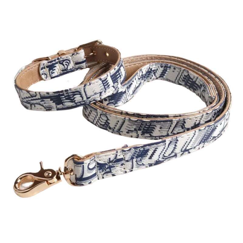 free shipping Adjustable with Metal Buckle Dogs Collar for Cats and Outdoor Traction Rope