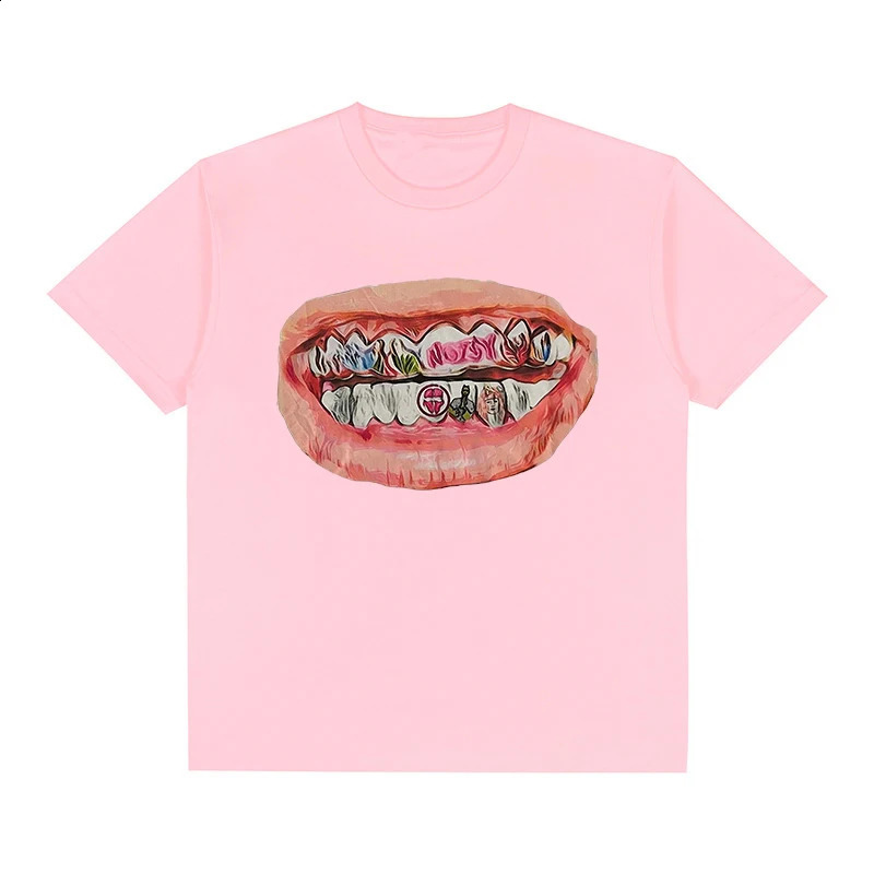 Fashionable Y2k mens and girls Tshirt hiphop trend short sleeved Harajuku casual American retro high street oversized printed top summer w240822