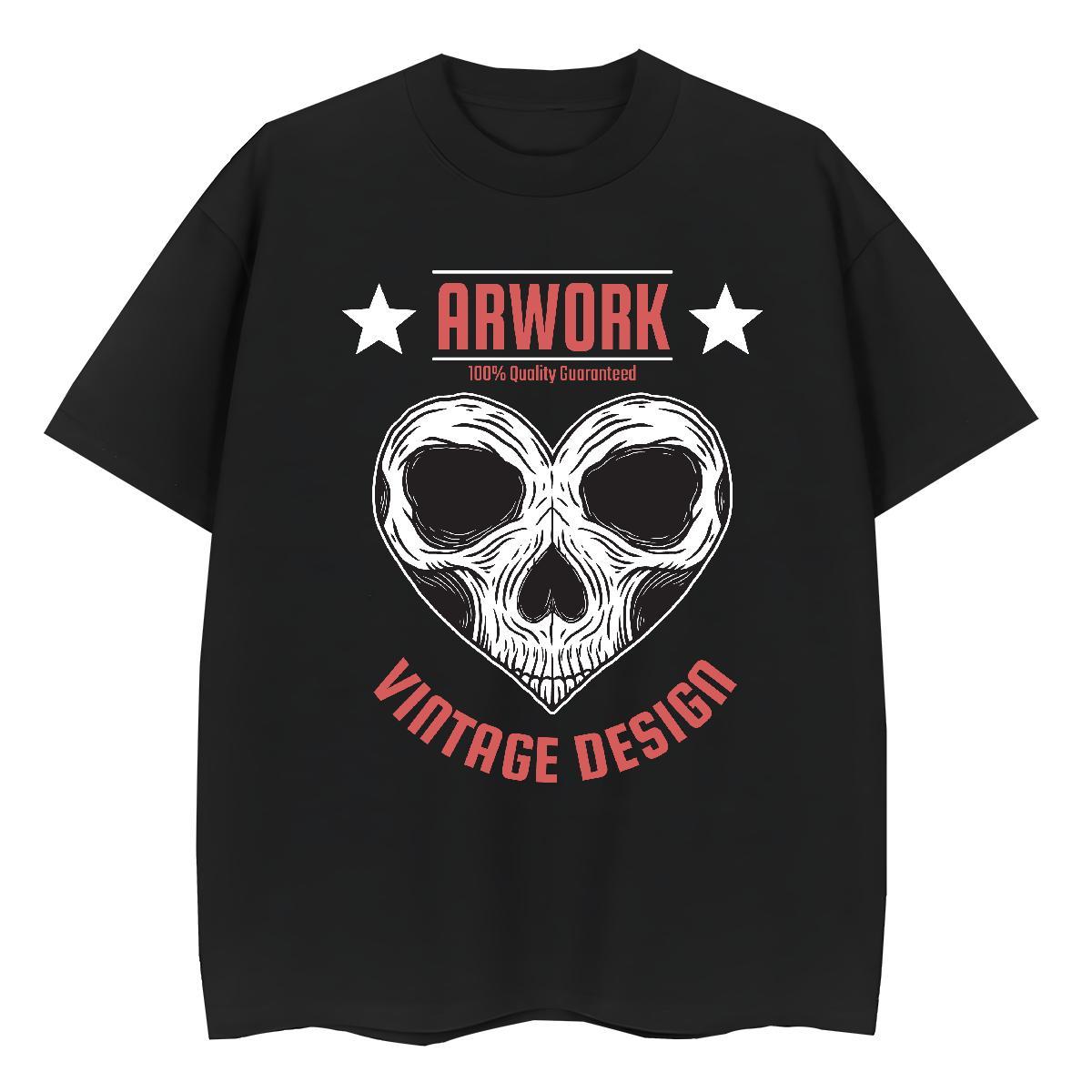 Cool Design T shirt 230g Pure Cotton skull Hip Hop Custom Cartoon Breathable Soft Couples T Shirts Free Shipping Clothes