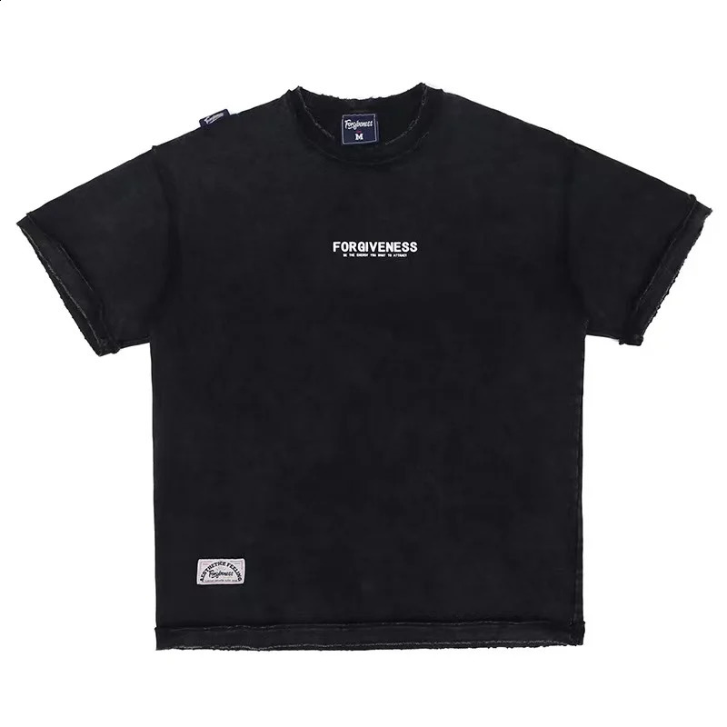 Heavy washes the base letter printing shirt Tshirt 240822