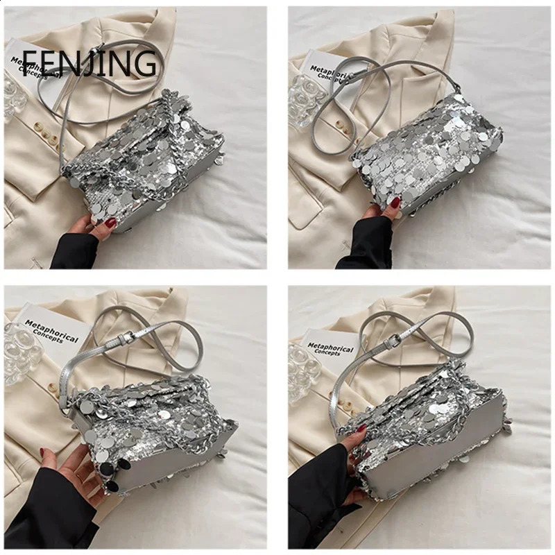 Shining sequin womens handbag shoulder cross body bag y party evening purple envelope 240823 350b
