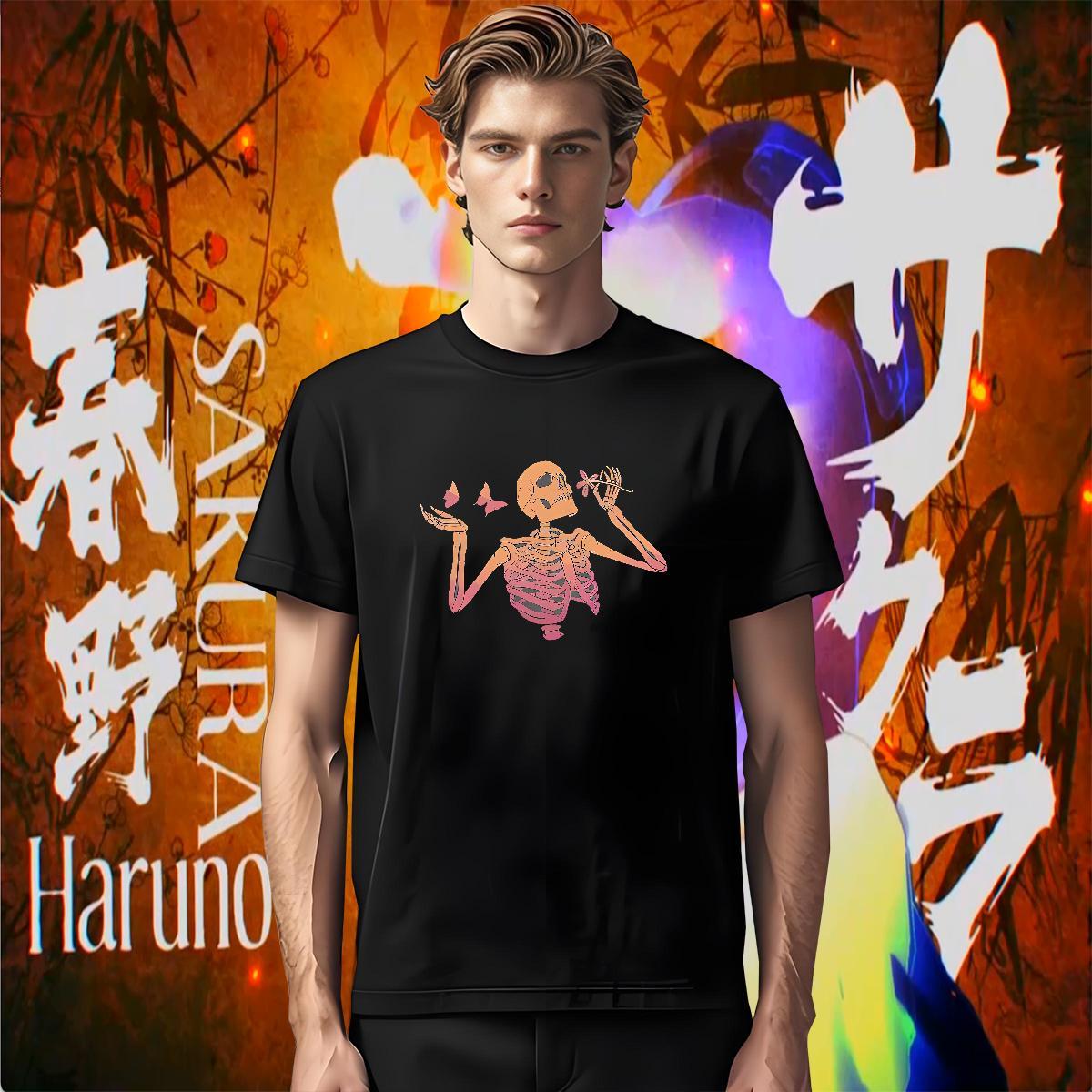 Brand Men T Shirts 230g Pure Cotton skull Street Casual Plus Size Custom Breathable Tshirt for Man Woman Classic Casual Tee Shirt