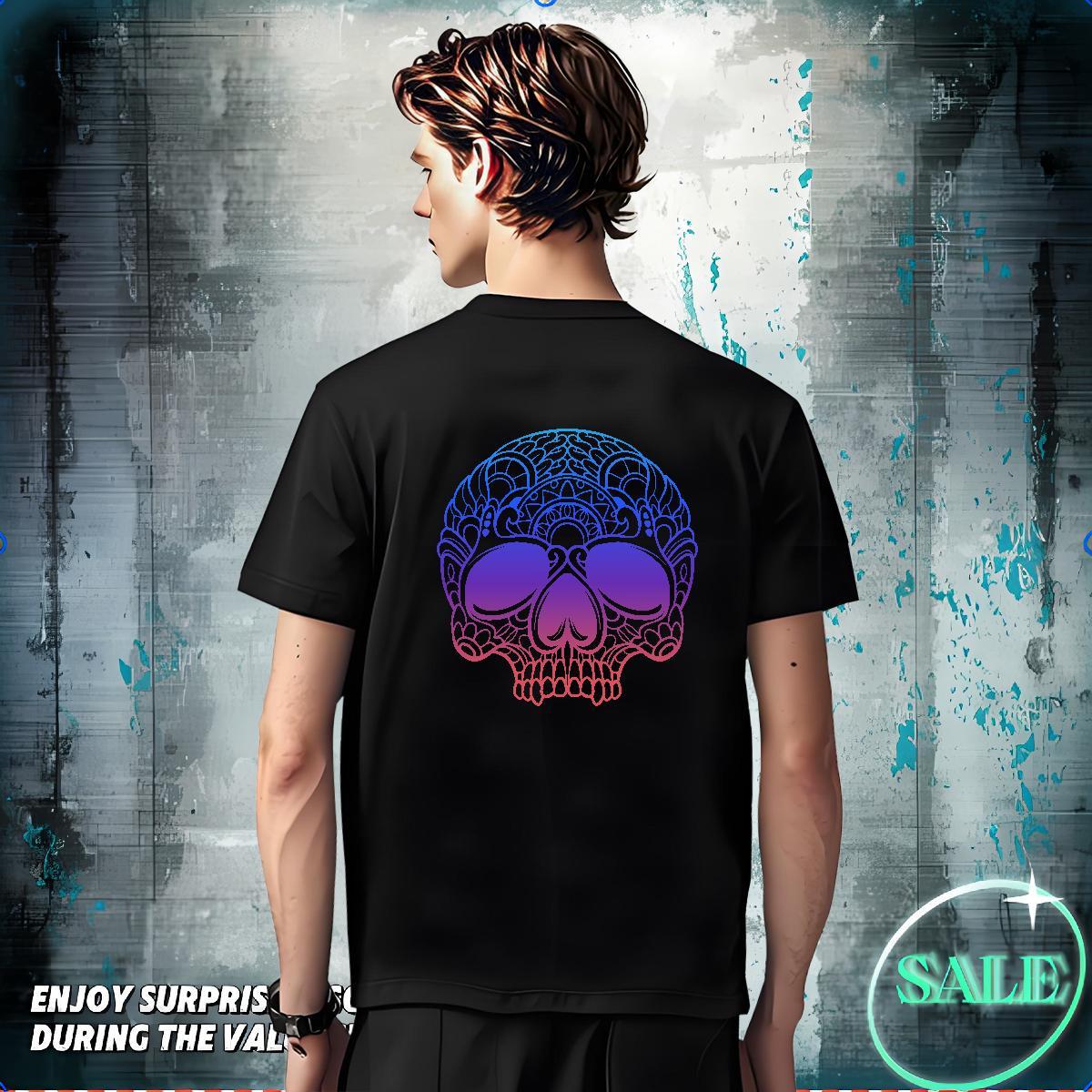 Soft T Shirt For Man 100% Cotton 230g skull Casual Daily Wear Plus Size Cartoon Breathable Short Sleeve Tshirt for Man Woman DIY Customized Tshirts