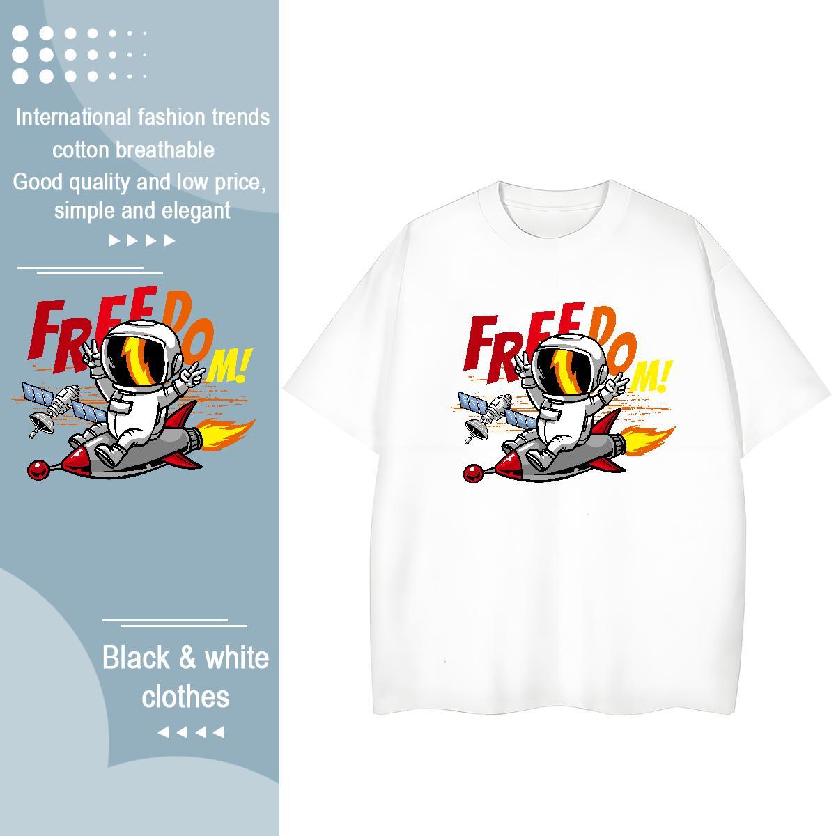 Lady Unisex Tshirts 230g Pure Cotton planet Spring Summer Womens T Shirts Breathable Soft Oversized L-4XL Top Tees
