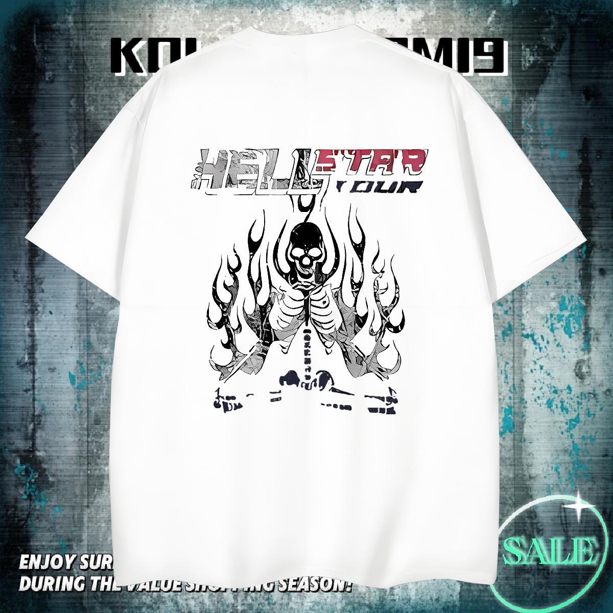 Classic Mens T Shirts 230g 100% Cotton skull Street Skull Breathable Soft Men Tees Brand Tops Shirt