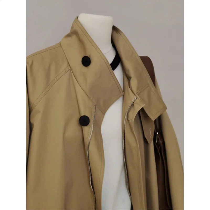 Y2k Fashion Trench Autumn Winter Womens Elegant Short Coat Vintage Windbreaker Breasted Lapel Jacket Women Khaki Tops Outerwear 240822