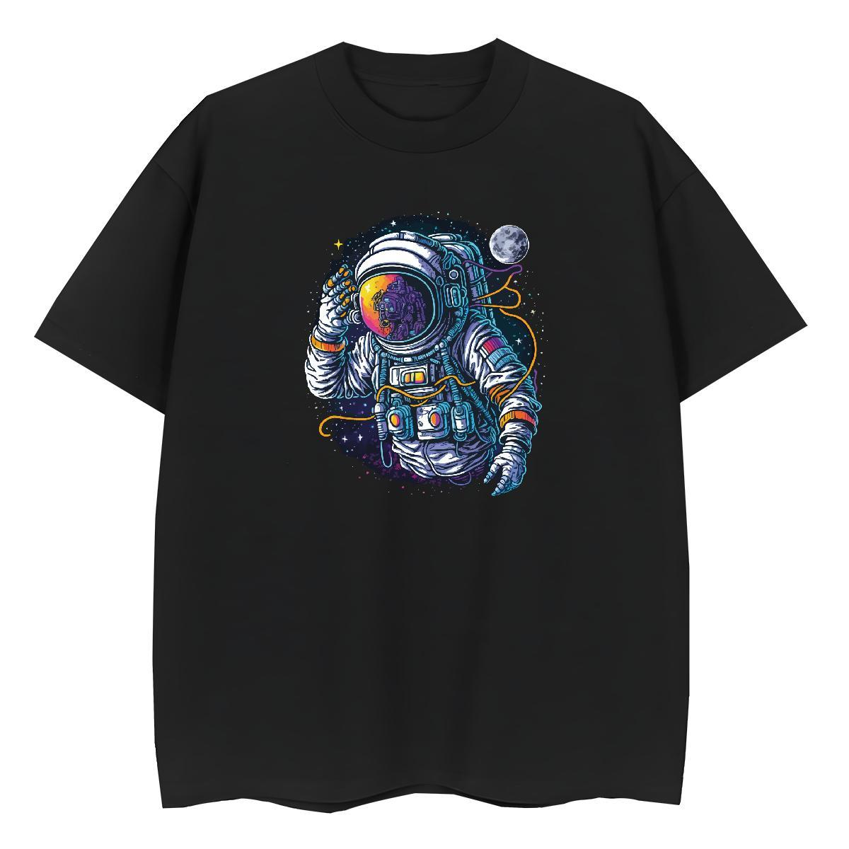Free Shipping Tshirt for Man Woman 230g Cotton universe Hip Hop Street T Shirts Women O Neck Short Sleeves White Plus Size Clothings