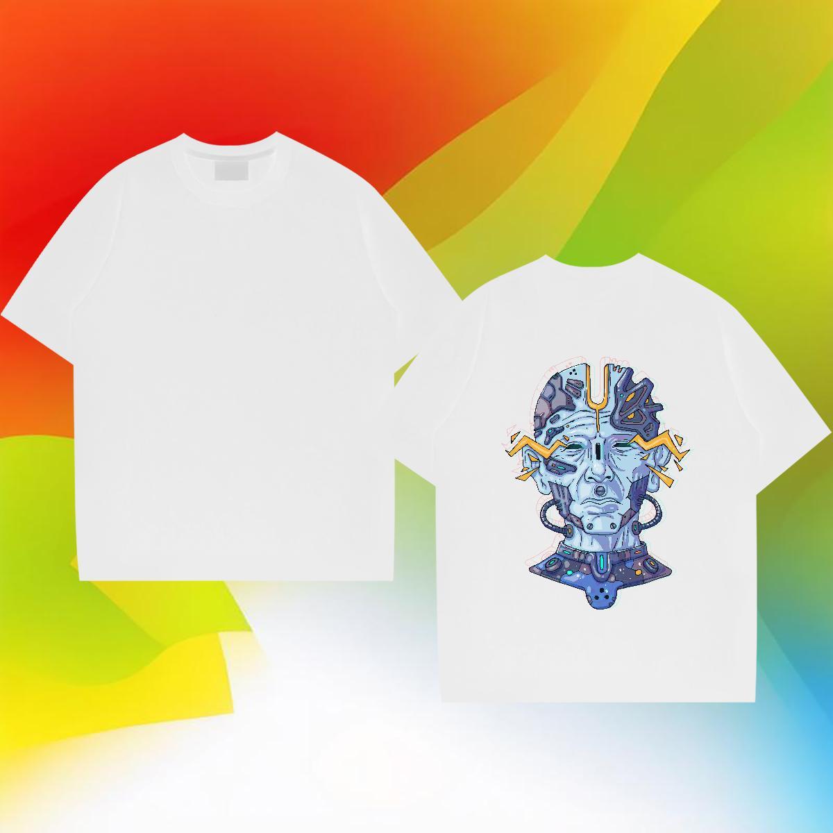 TOP Quality Men T Shirts 100% Cotton 230g ET Summer Casual Custom Print Oversized Crew Neck Breathable Mens Tshirts Wholesale Tops