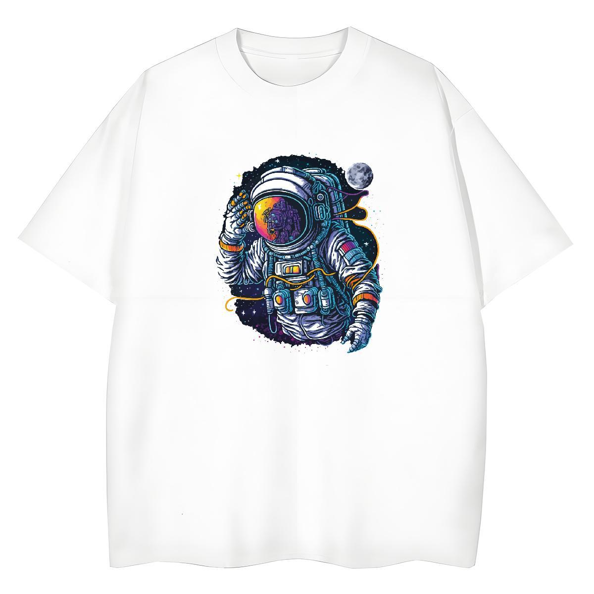 Free Shipping Tshirt for Man Woman 230g Cotton universe Hip Hop Street T Shirts Women O Neck Short Sleeves White Plus Size Clothings