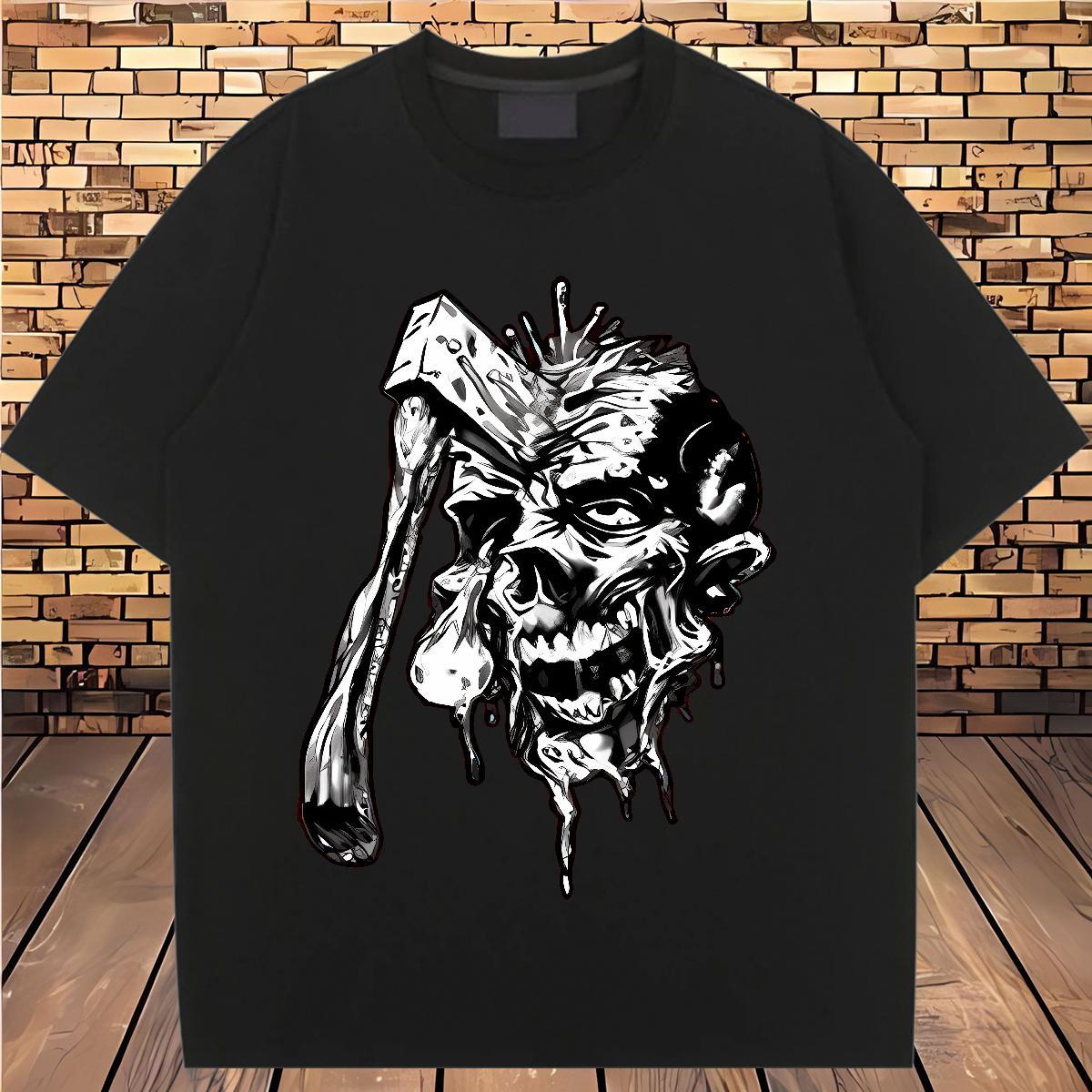 Brand Lady T shirt 230g Cotton axe High Street Hip Hop Woman T Shirts Breathable Crew Neck Oversized L-4XL Clothes