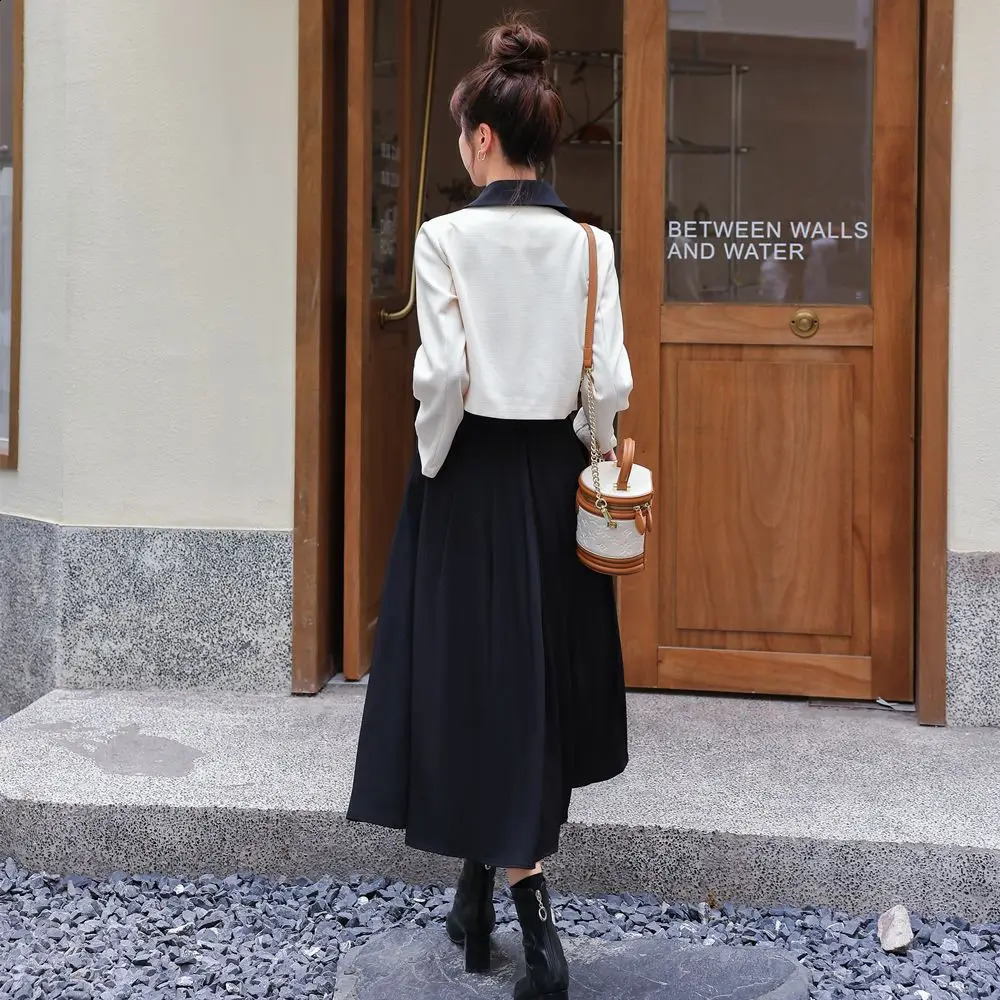Temperament Slim Fit Jacket Blazer A-line Skirt Two Piece Elegant Womens Dress Set Summer Business Set Outfits 240823