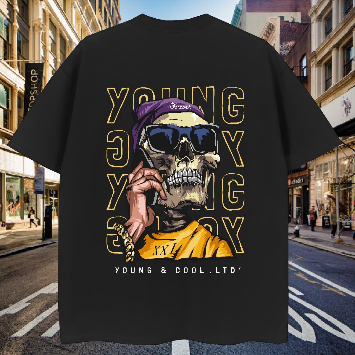 Cool Design T Shirts Men 100% Cotton 230g skull Home Outdoor Cartoon Print O-Neck Short Sleeve Tshirt for Man Woman Stylist Tees Shirts
