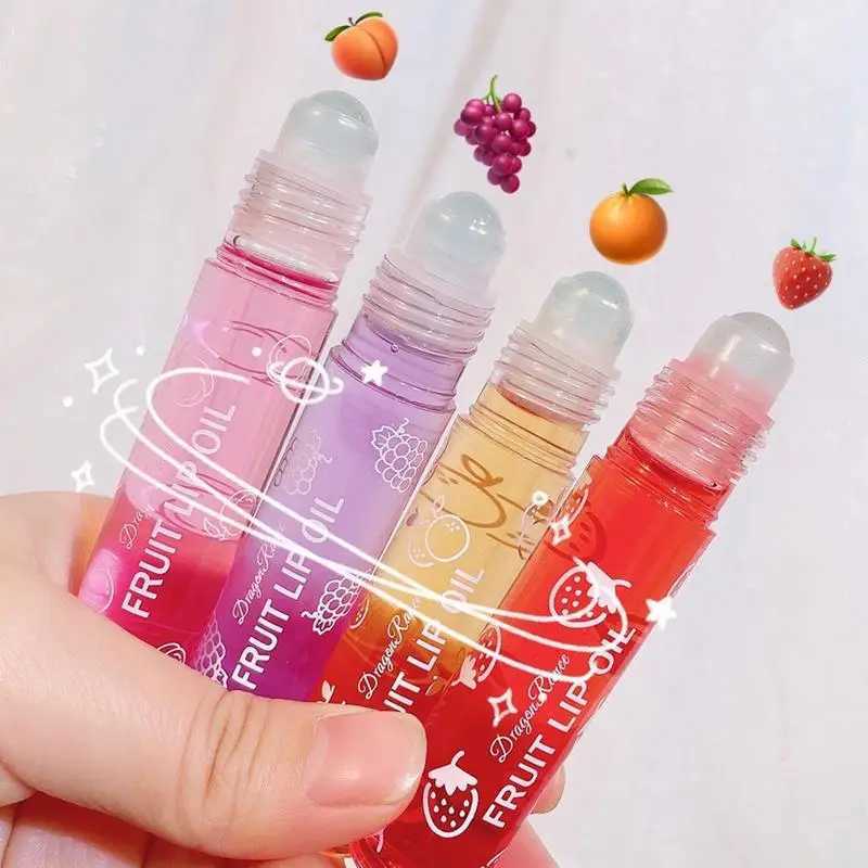 Transparent moisturizing lip gloss Fruit roll lipstick Lip makeup gloss oil primer moisturizing transparent lip oil lasting cosmetics W241101