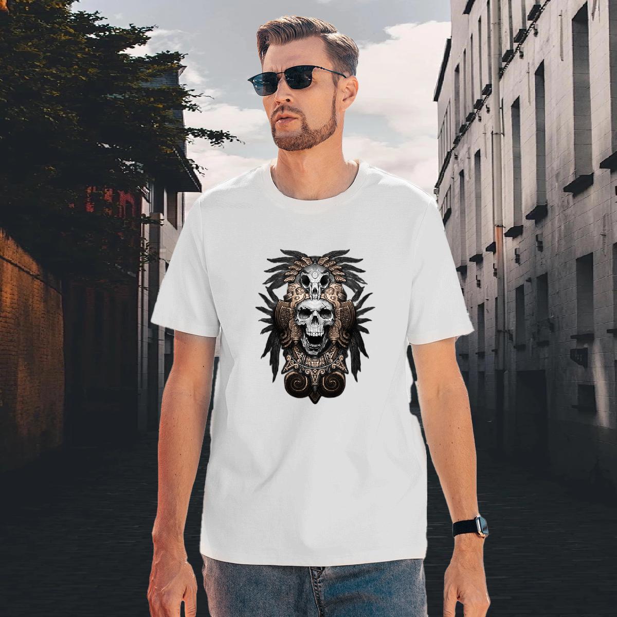 Popular Men T Shirts 100% Cotton 230g skull Sports Casual DIY Breathable Short Sleeve Men Tshirts 2024 Designer Tees