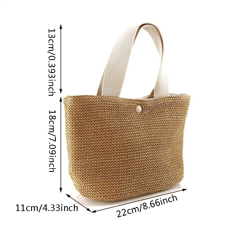 Summer Beach Straw Shoulder Messenger Bag Women Bohemian Woven Rattan Bucket Handbag Handmade Crossbody Bags For 240925