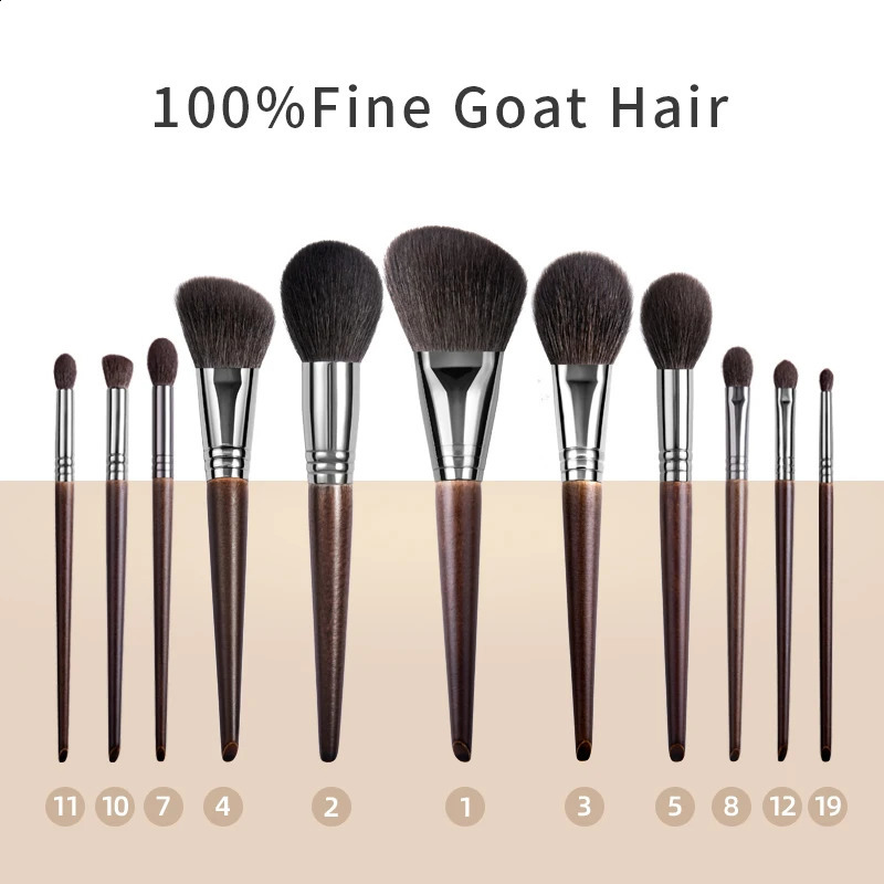 O 24 makeup brushes with pockets professional goat hair brush shell holder powder base set 240801