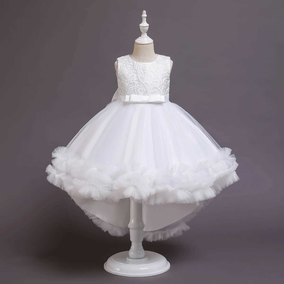 Flower girl princess sequins baby wedding Christmas party tracking dress elegant dress for teenagers and children 3-14 years W240823