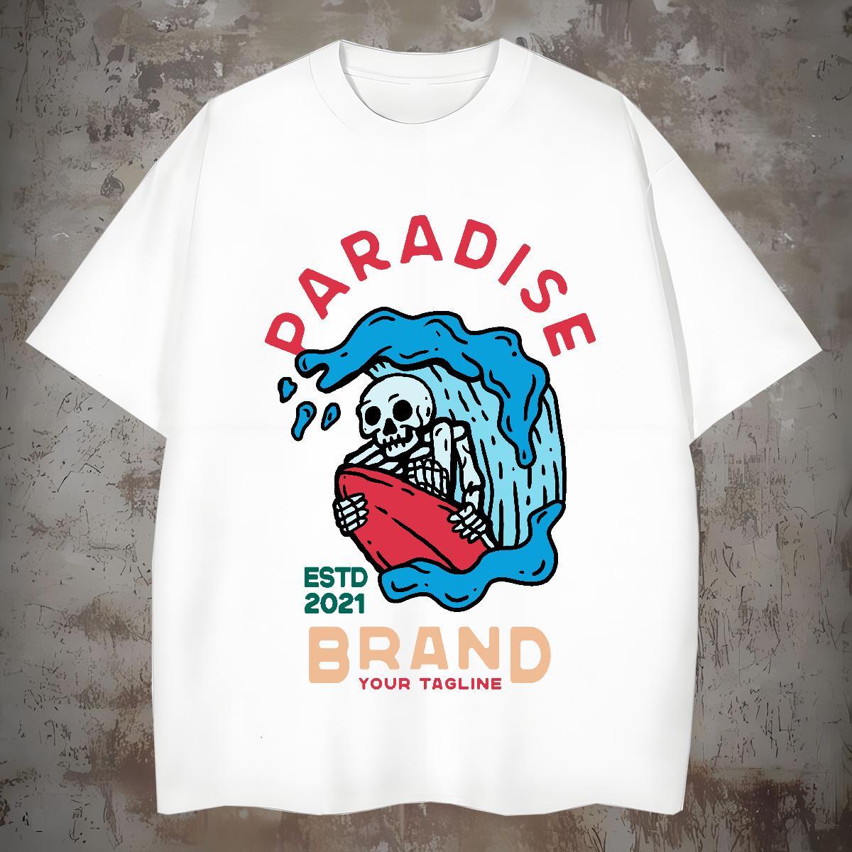TOP Quality T-Shirts 230g Cotton skull Sports Casual Custom Printed Breathable Short Sleeve Tshirt for Man Woman DIY Customized Clothings