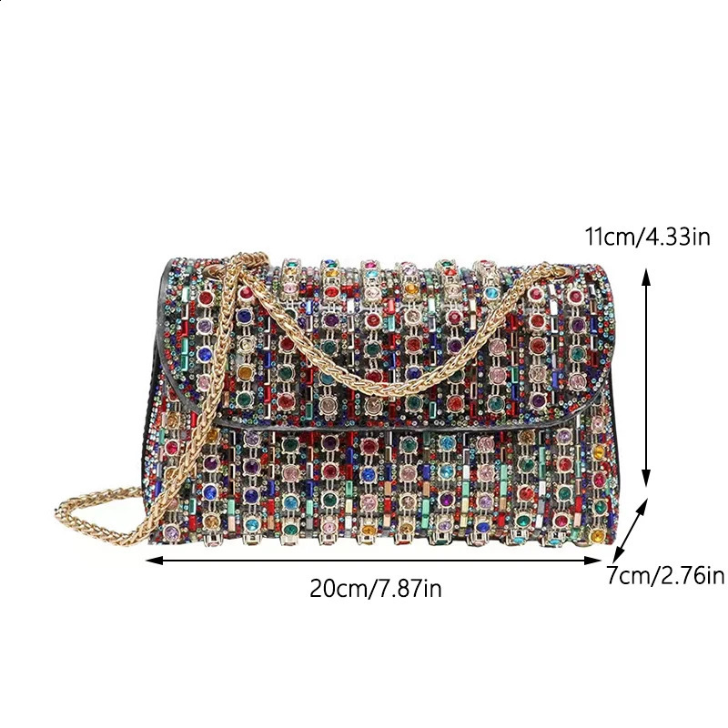 Jiomay y ner handbag fashion wallet suitable for womens elegant and retro Rhinestone bag party evening clutch 240823