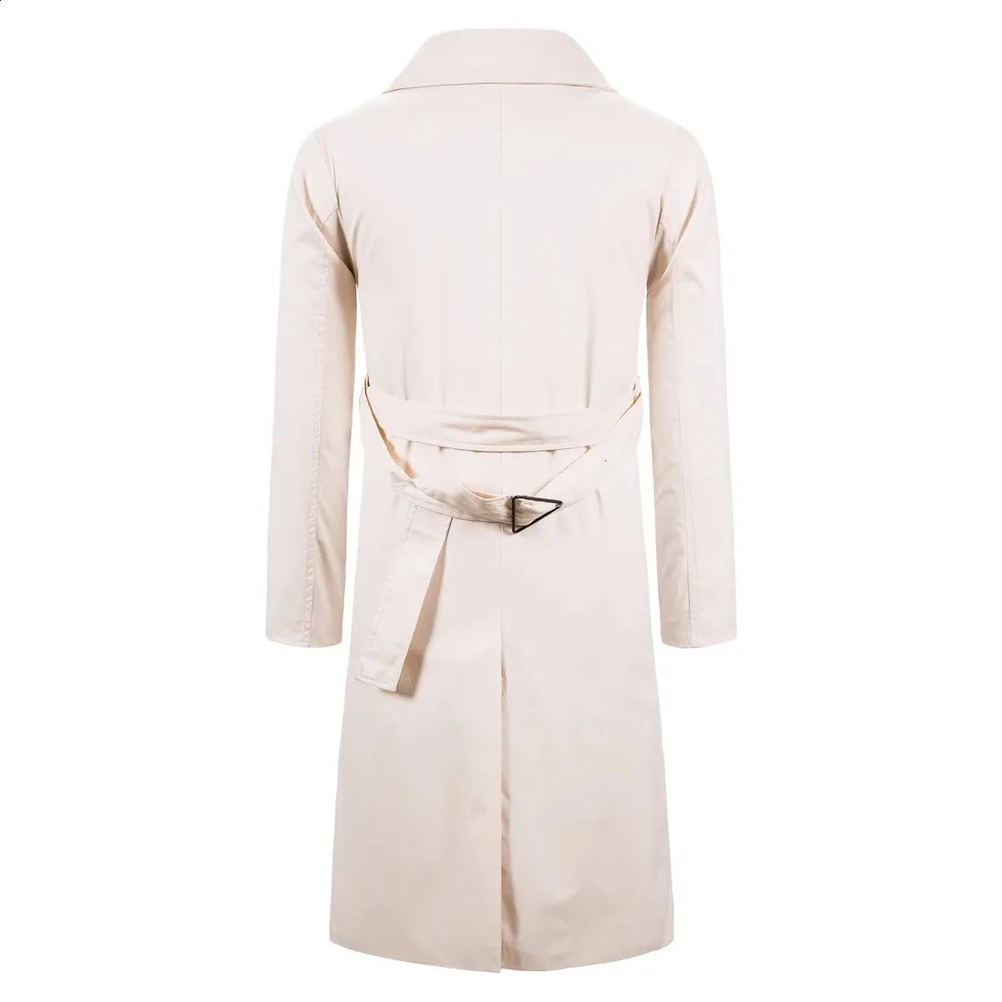 Autumn England Style Long Trench Men Cotton Solid Turn Down Collar Windbreaker Coats Male Smart Casual Single Breasted Outwear 240822