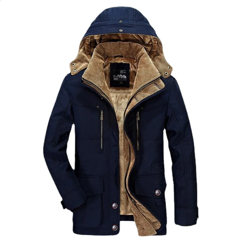 Mens Warm Parkas High Quality Winter Down Jacket and Coats ForMen Long Coat Casual Hooded Size 6XL 240822