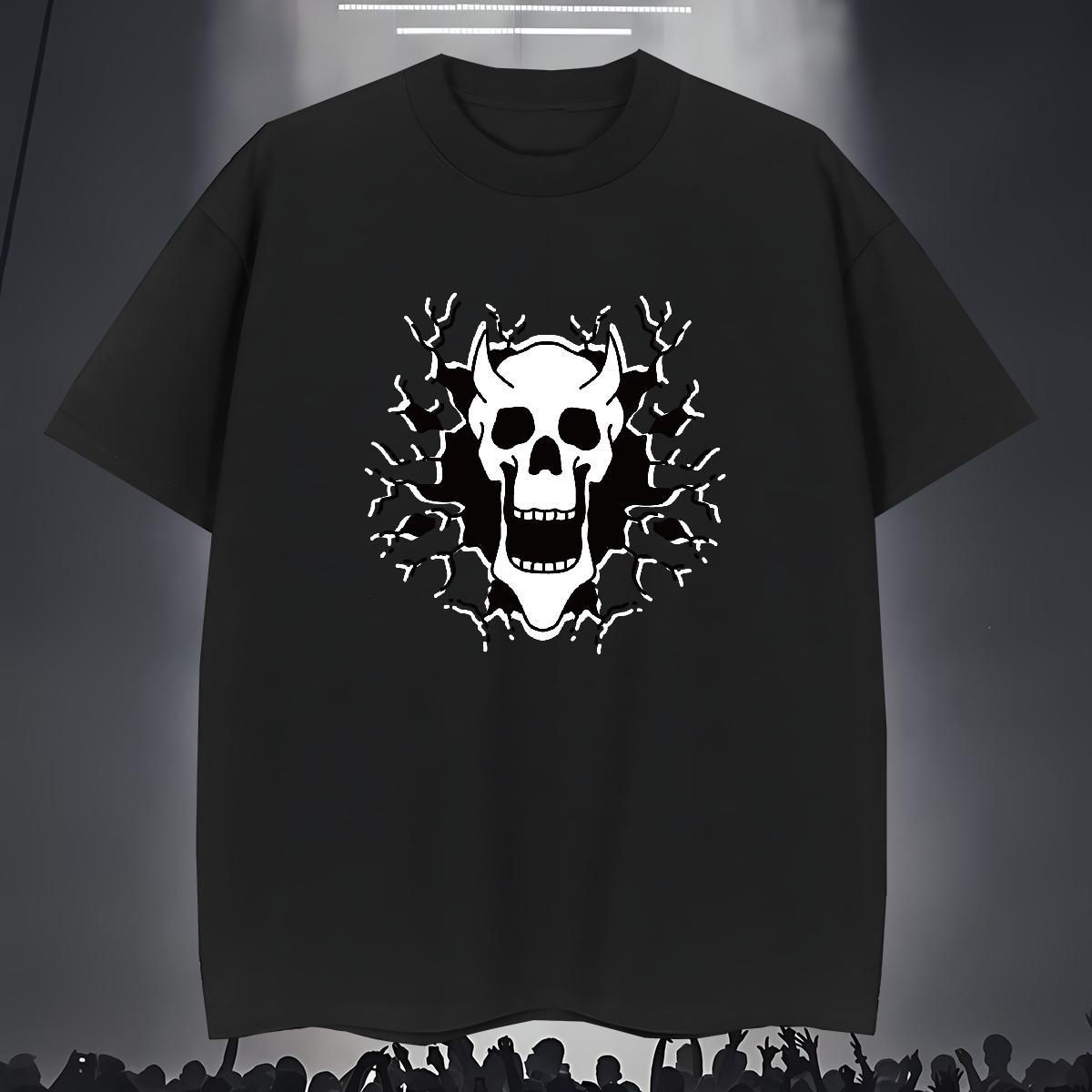 TOP Quality Man T Shirts 230g Pure Cotton skull Sports Casual DIY Crew Neck Breathable Men Clothes T-Shirt Custom Tees Shirts