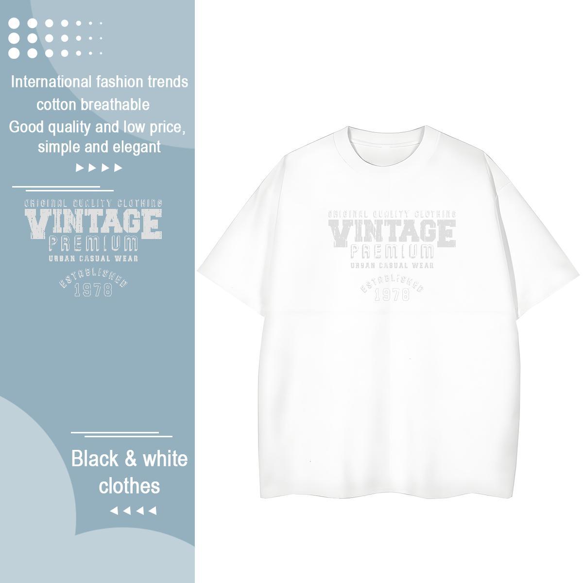 Female Women Tshirts 230g Cotton letter Home Outdoor T-Shirts for Women Crew Neck Cartoon Print Tops Shirt