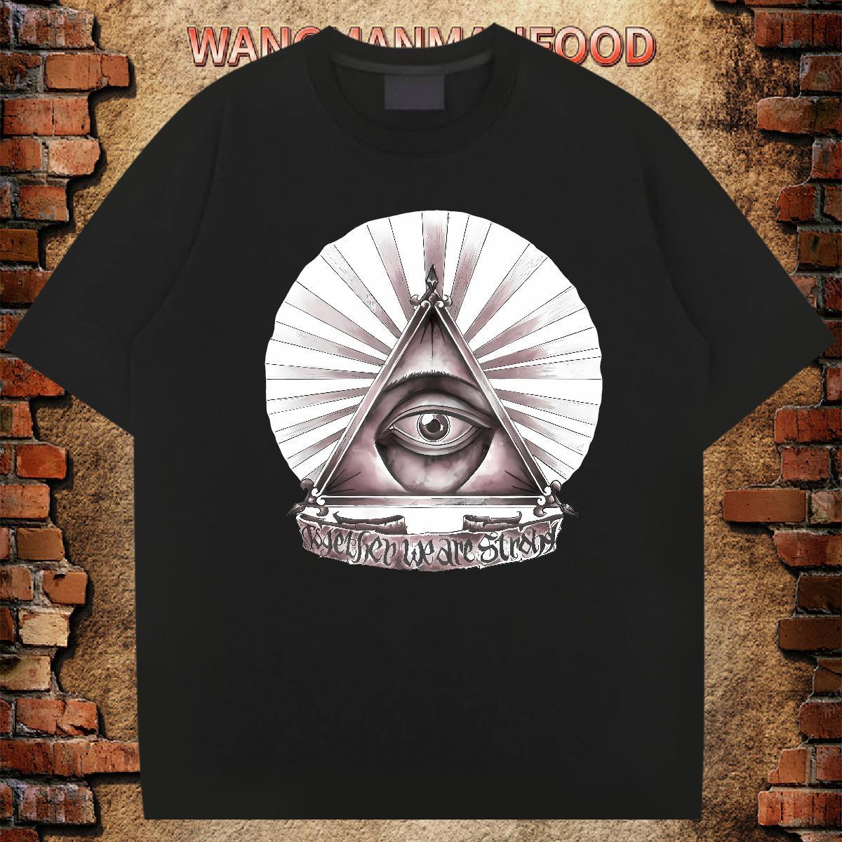 Cool T-Shirts 230g Cotton eye of the devil Street Custom Big Size Breathable Men Clothes T-Shirt DIY Customized Top Tees