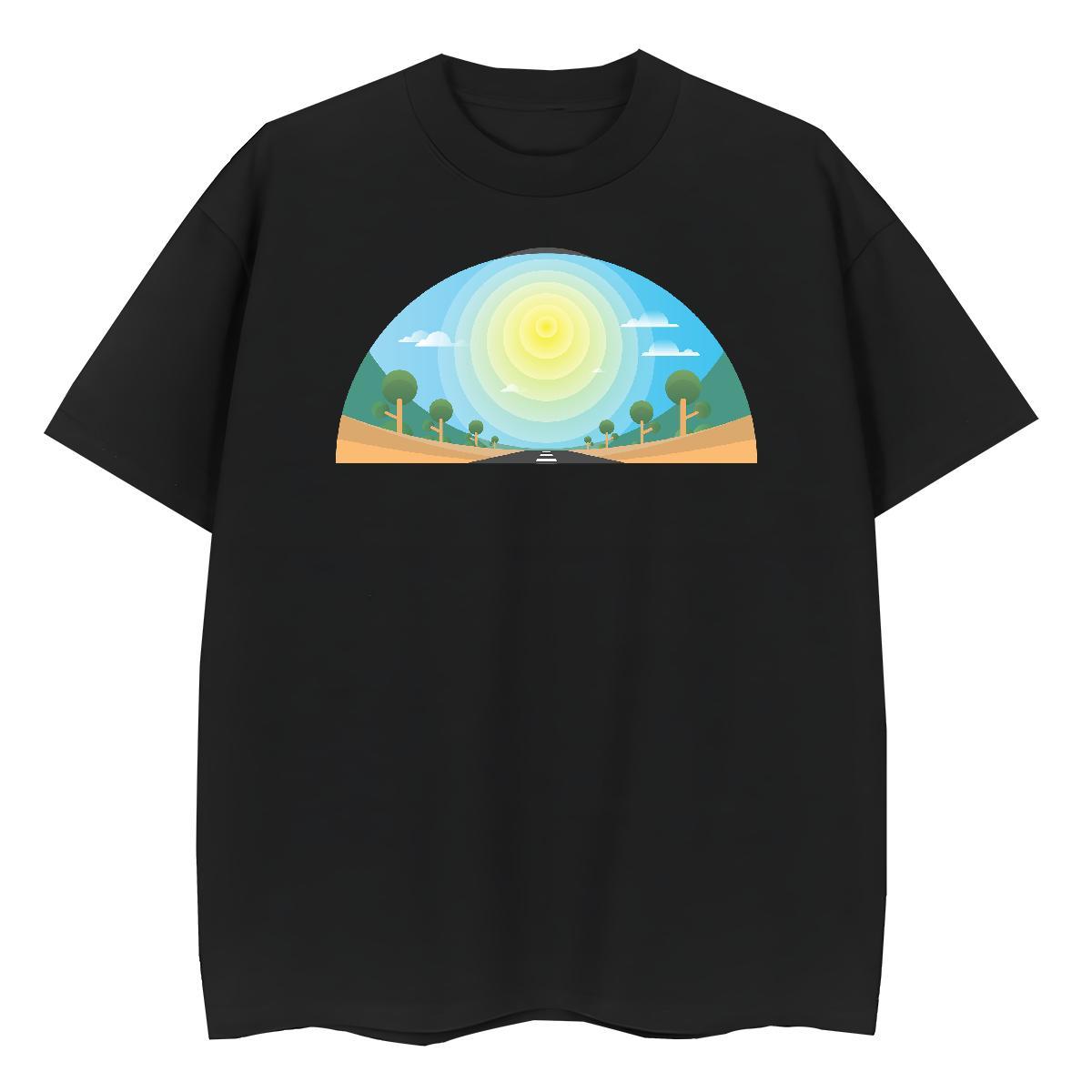 Loose fit Women Tshirts 230g 100% Cotton sky Home Outdoor Woman T Shirts Breathable Crew Neck Custom Cartoon Clothes Shirt