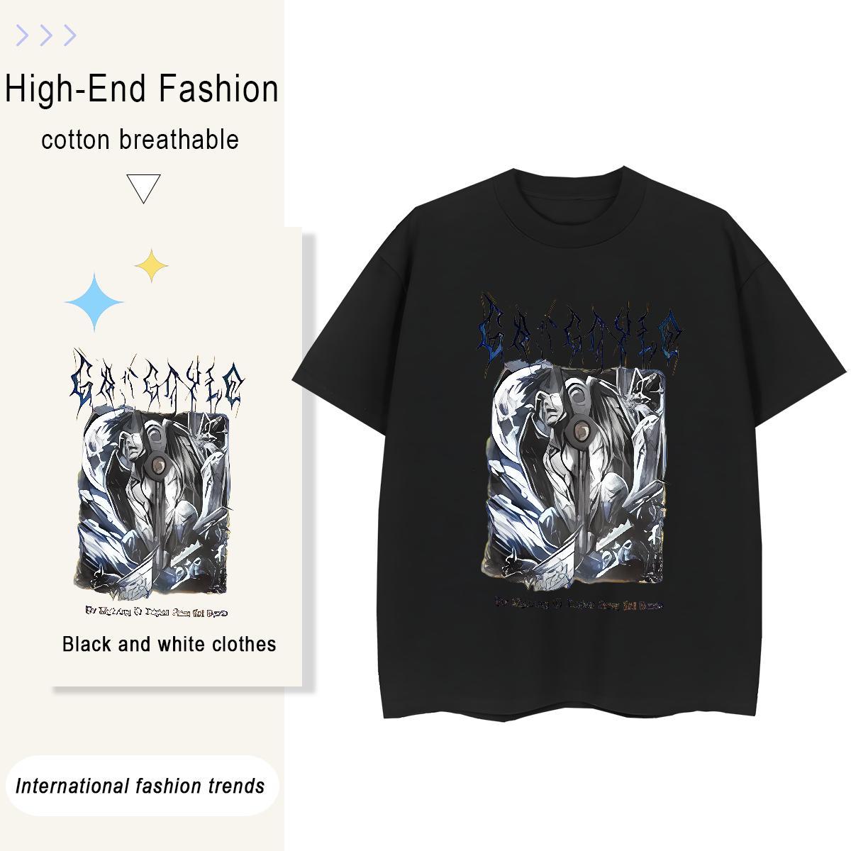 Comfortable Couples T Shirts 230g 100% Cotton icon High Street Hip Hop Womens T Shirts Breathable Crew Neck Custom Print Plus Size Tops Tees