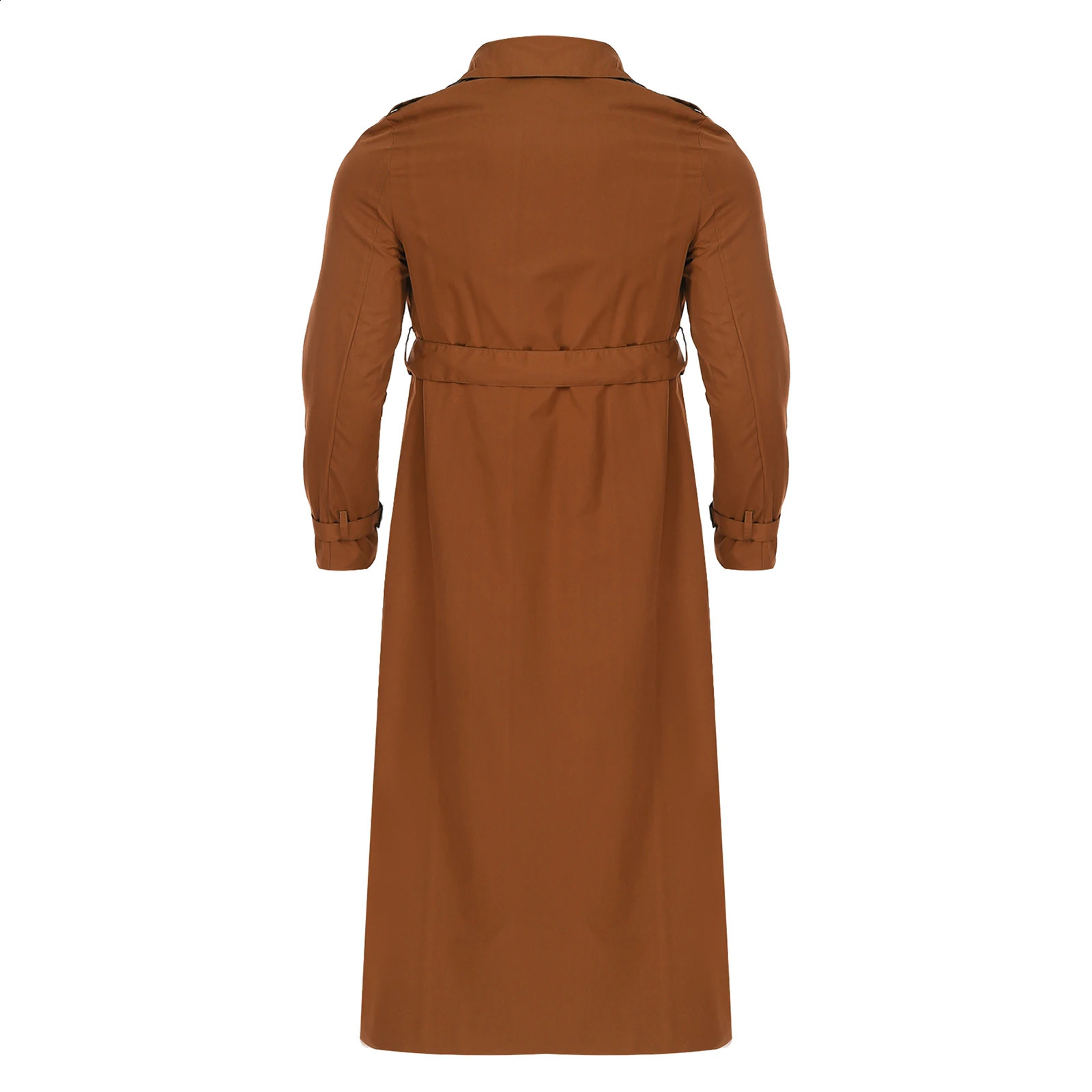 Men Fashion Open Front Trench Coat Casual Notched Lapel Long Sleeve Long Length Jacket Overcoat with Belt for Autumn Spring Coat 240822
