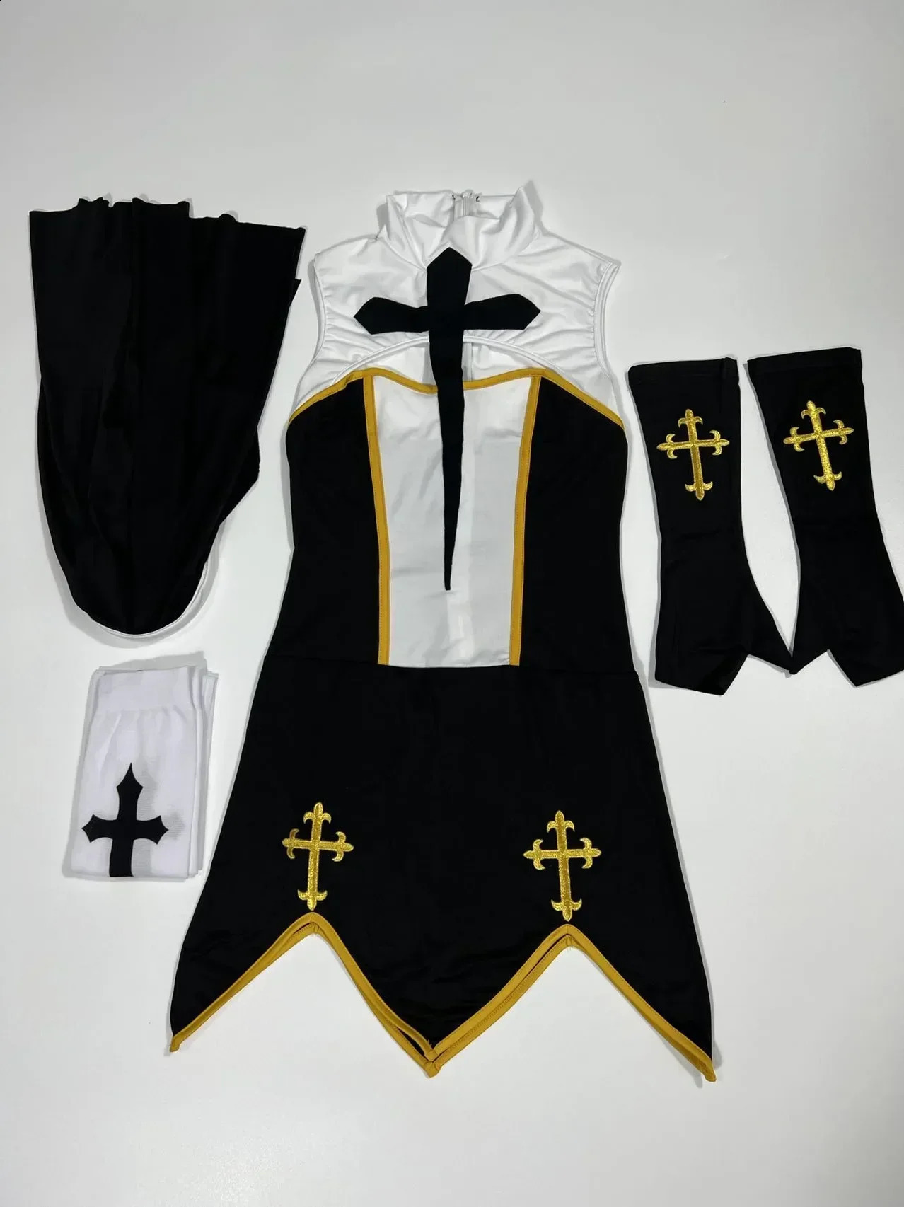 Womens sexy nun cosplay costume carnival Halloween fantasy fancy dress 240823