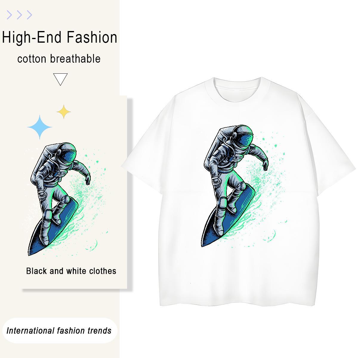 5A Woman Tshirt 230g Cotton universe Sport T Shirt For Woman Breathable Skull Clothings
