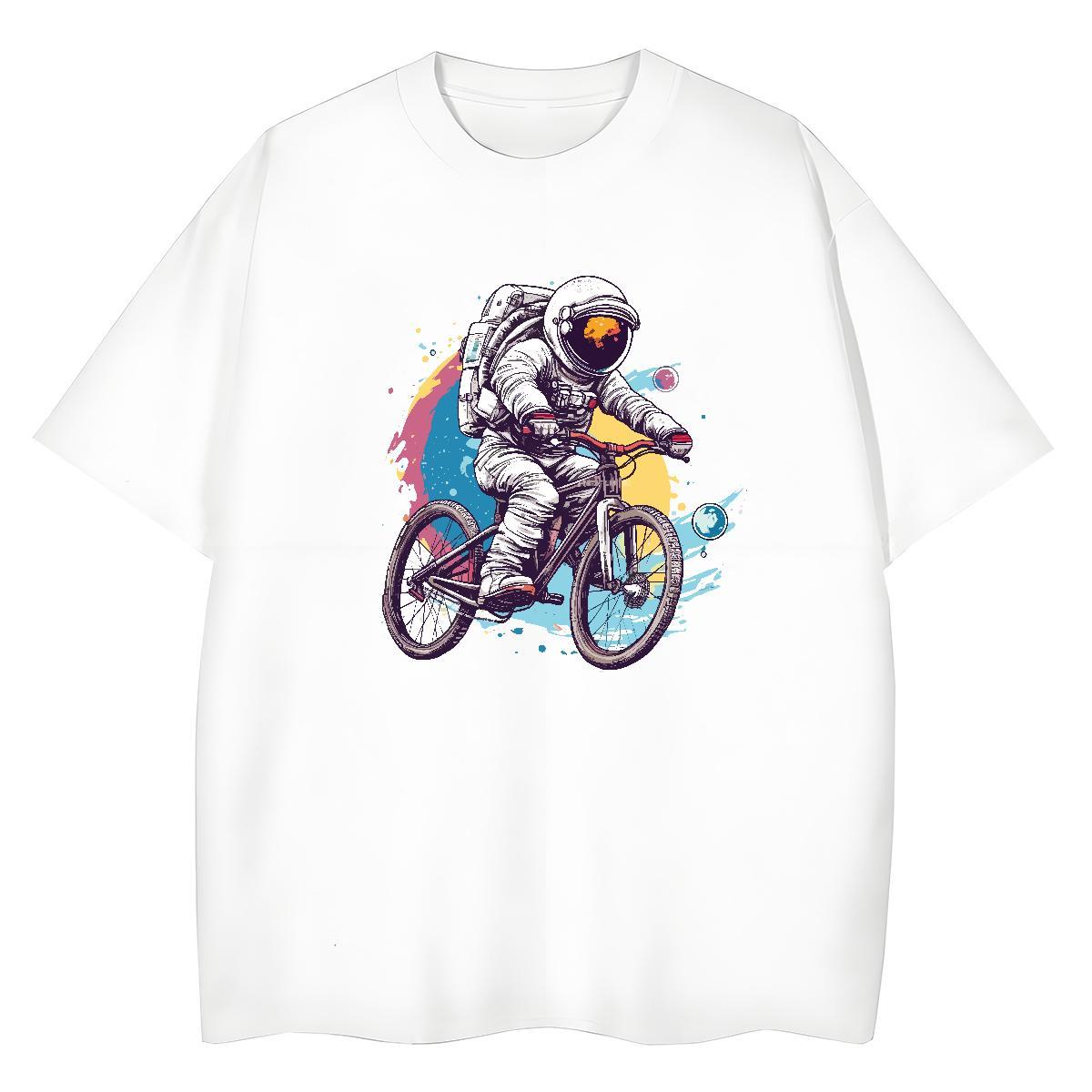 Free Shipping Womens Tshirts 230g Cotton universe Outdoor T Shirts Women Breathable Short Sleeve Cartoon Floral Printing Tee Shirt