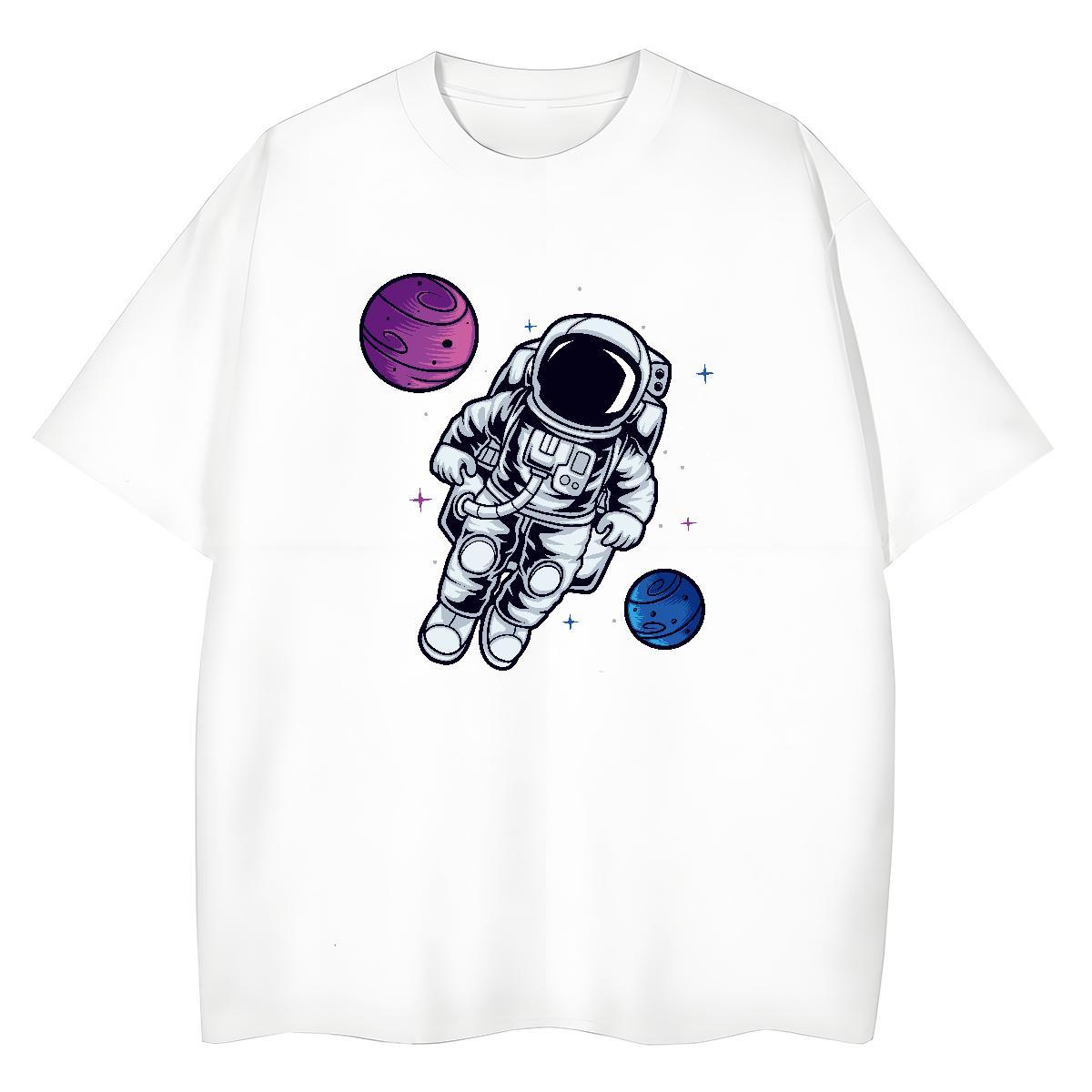 Free Shipping Unisex Tshirts 230g 100% Cotton universe Casual Beach T Shirt For Woman Breathable Soft Custom Print Oversized Polos