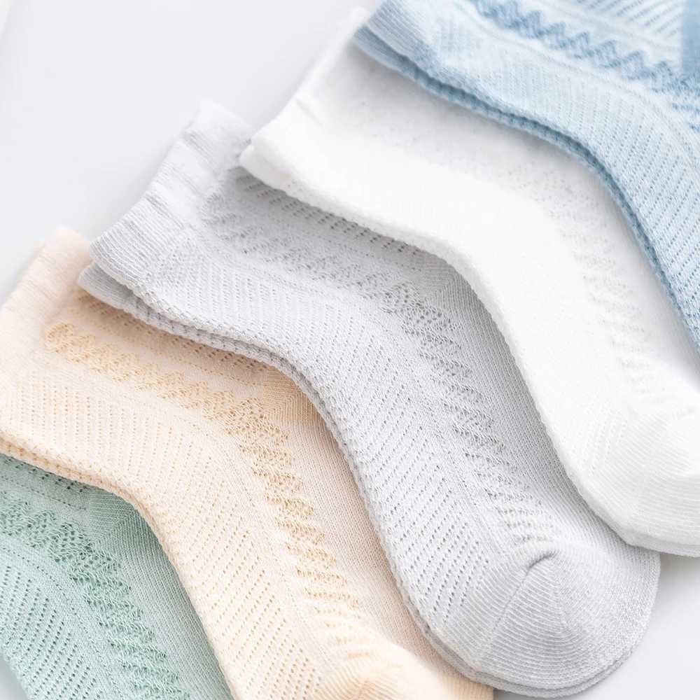 5Pairs/lot 0-12 Kids Socks Summer Cotton Jacquard Baby Socks Girls Mesh Cute Boy Toddler Socks Children Clothe Accessories CL240824