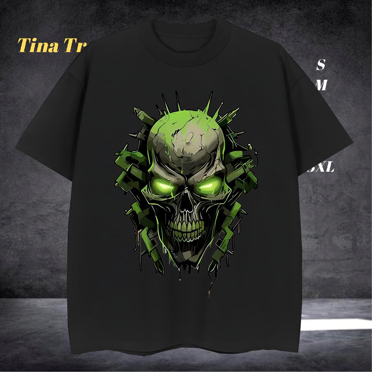 Cool T Shirt For Man 230g 100% Cotton skull Beach Floral Print Breathable Men Clothes T-Shirt Factory Direct Tee Shirt